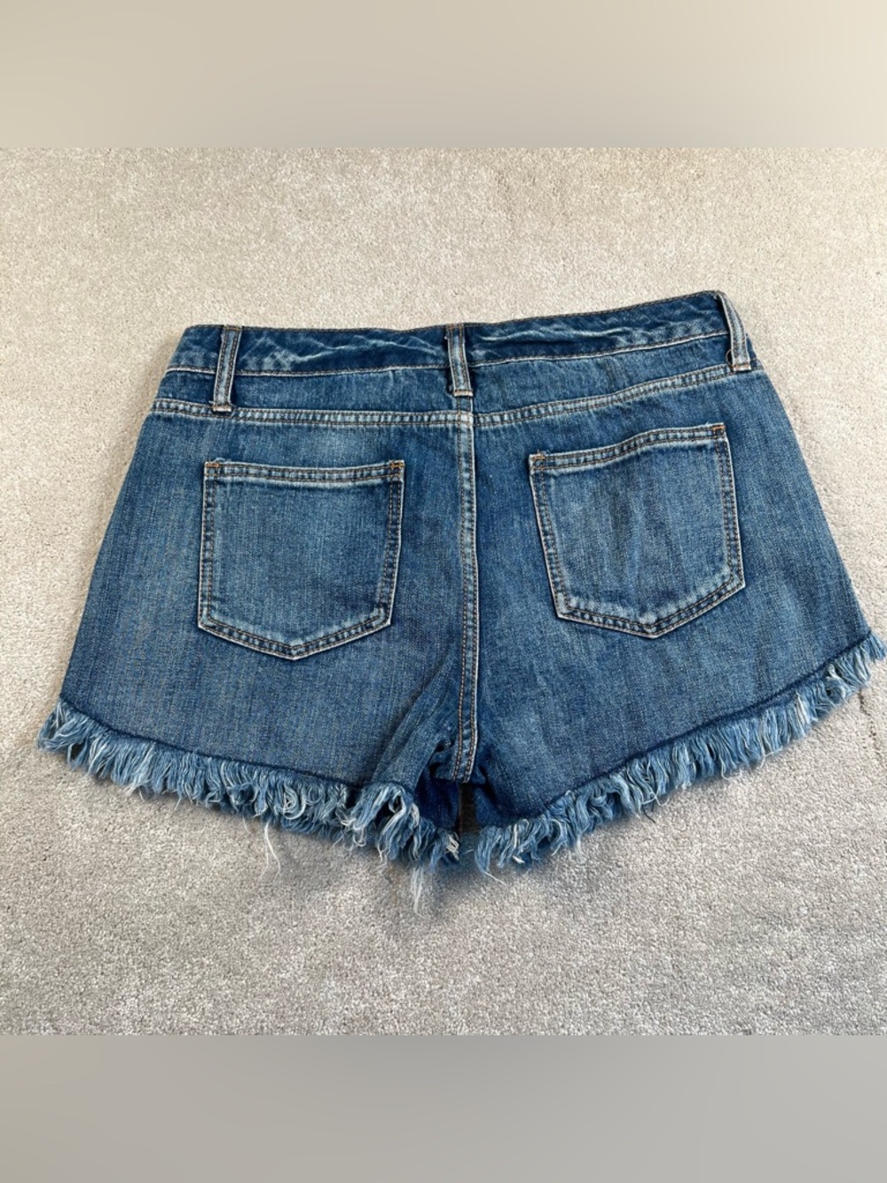 Denim Shorts America Flag Cut Off Distressed High Rise Summer Mossimo Women's 10 - Picture 2 of 9